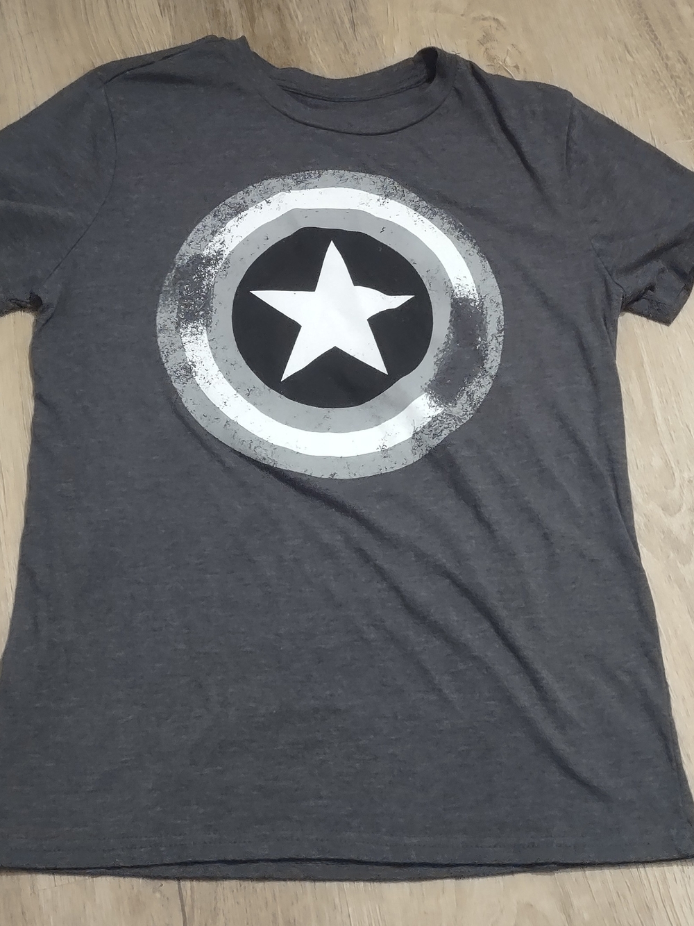 Marvel Men’s Dark Gray Captain Star Shield Tee